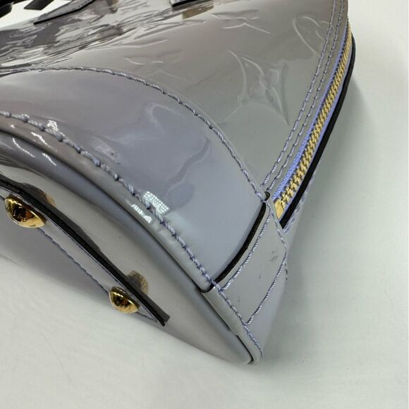 Auth Louis Vuitton Small Purple Lilas Vernis Monogram Alma BB Crossbody Bag - Picture 8 of 16